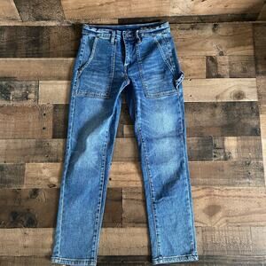 BlankNYC Carpenter Denim Jeans Womens Size 26 Straight Leg Mid Rise Ankle Length